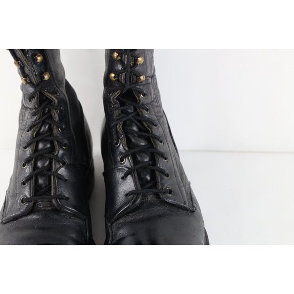 Vtg 70s 80s USGI Military Mens 8.5 W Leather Combat Boots Black USA Steel Toe main image 11